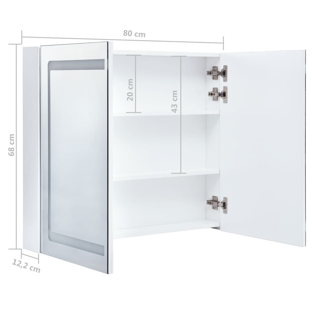 vidaXL LED kopalniška omarica z ogledalom 80x12,2x68 cm