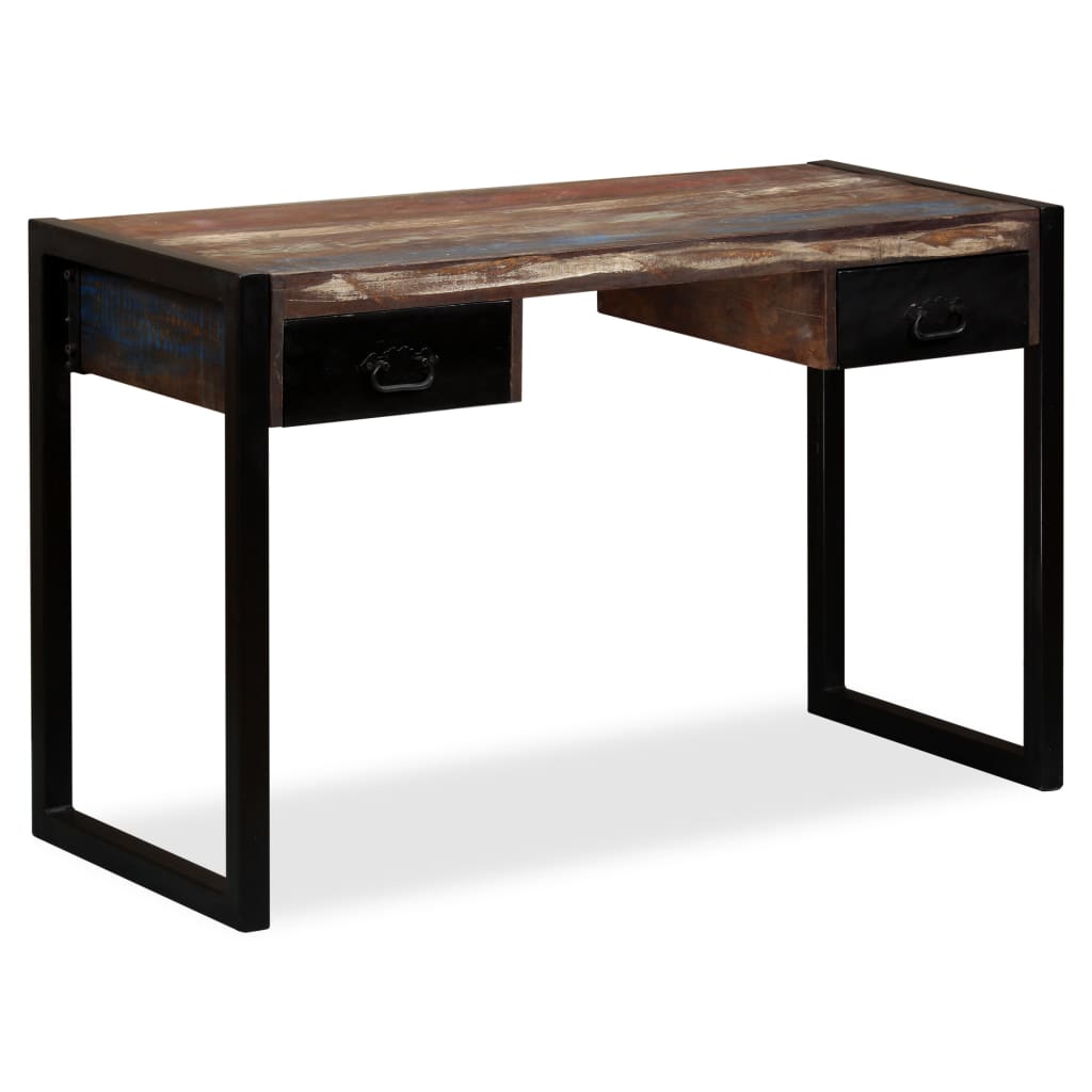 vidaXL Pisalna miza z 2 predaloma trden predelan les 120x50x76 cm
