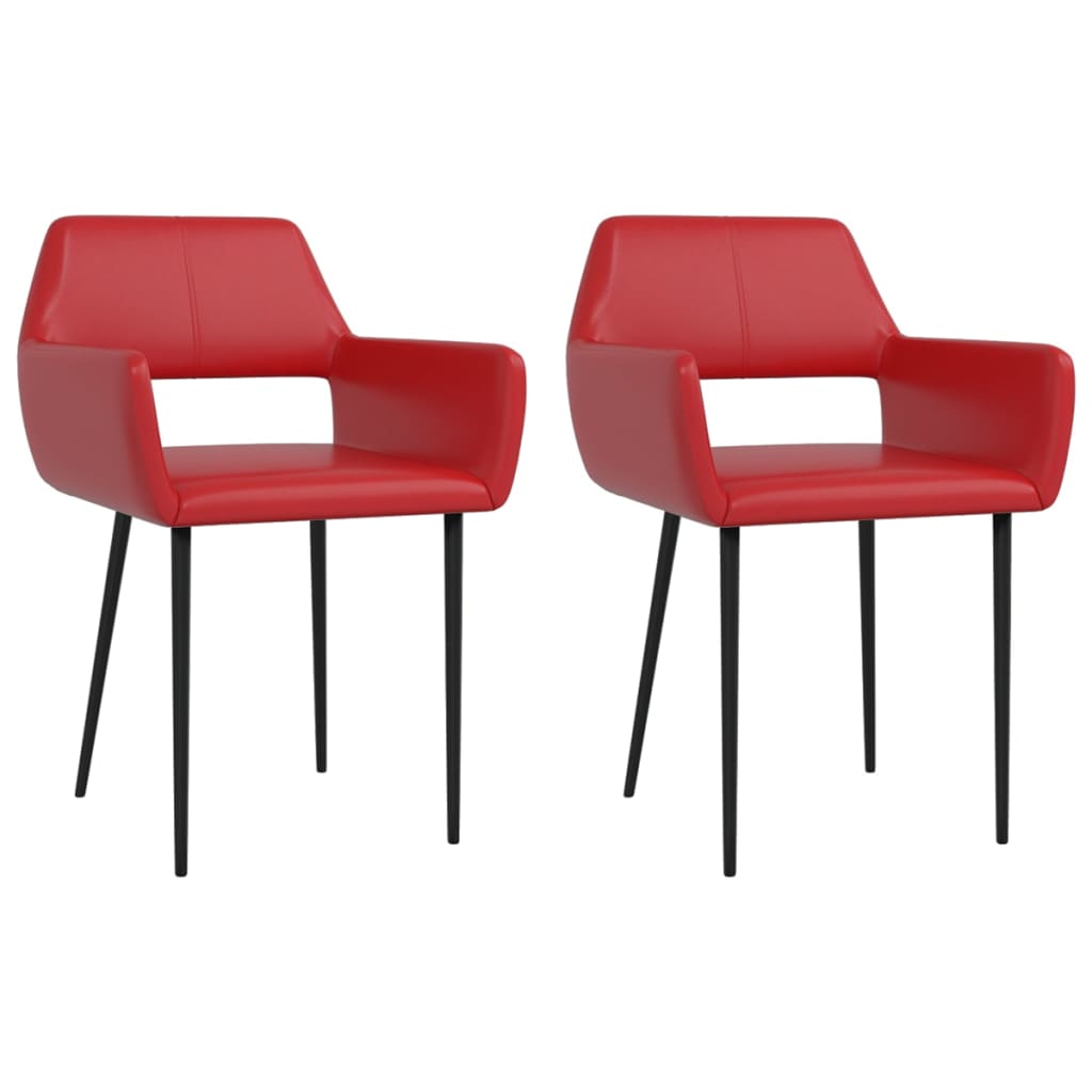 vidaXL Jedilni stoli 2 kosa vinsko rdeče umetno usnje