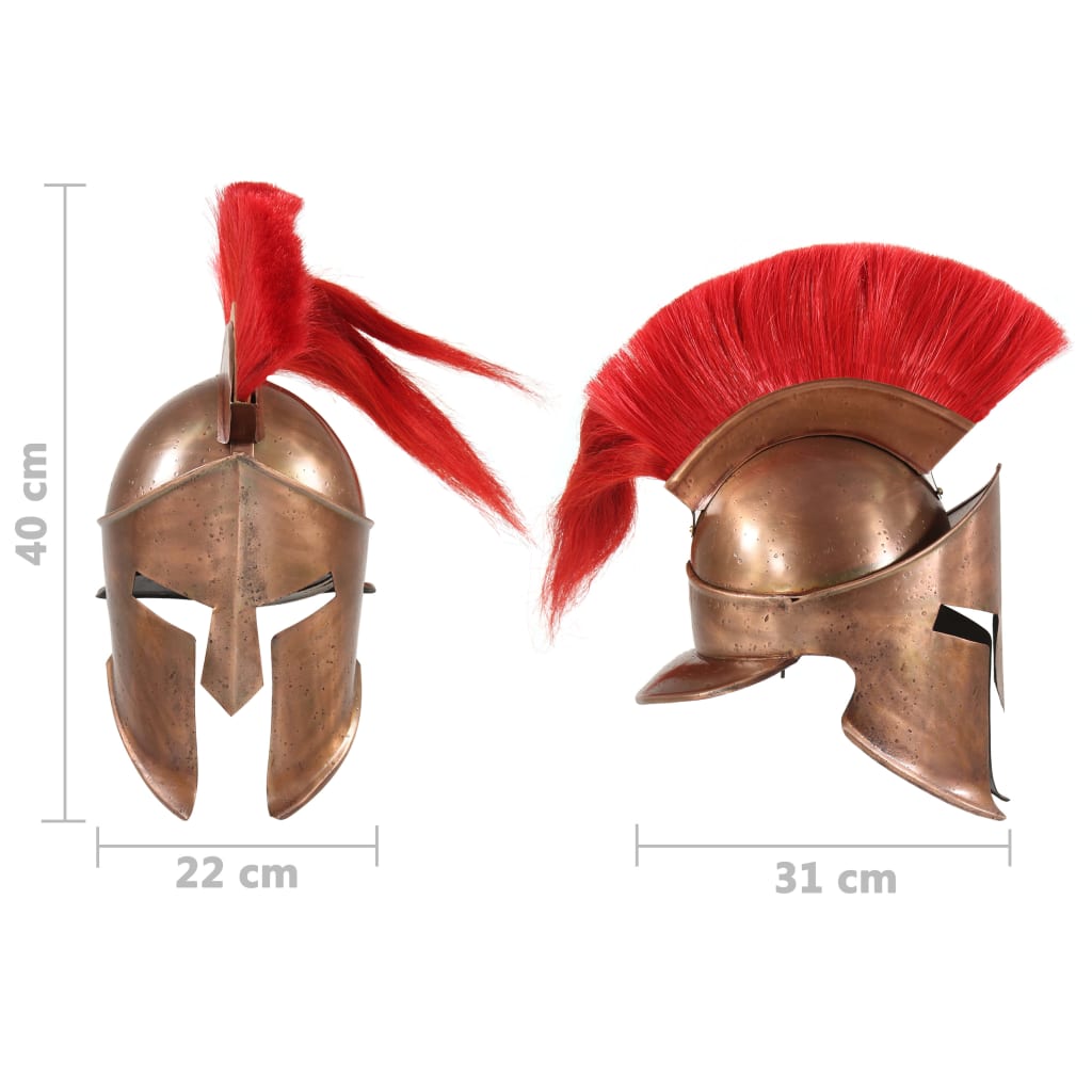 vidaXL Grška bojevniška čelada starinska kopija LARP bakreno jeklo