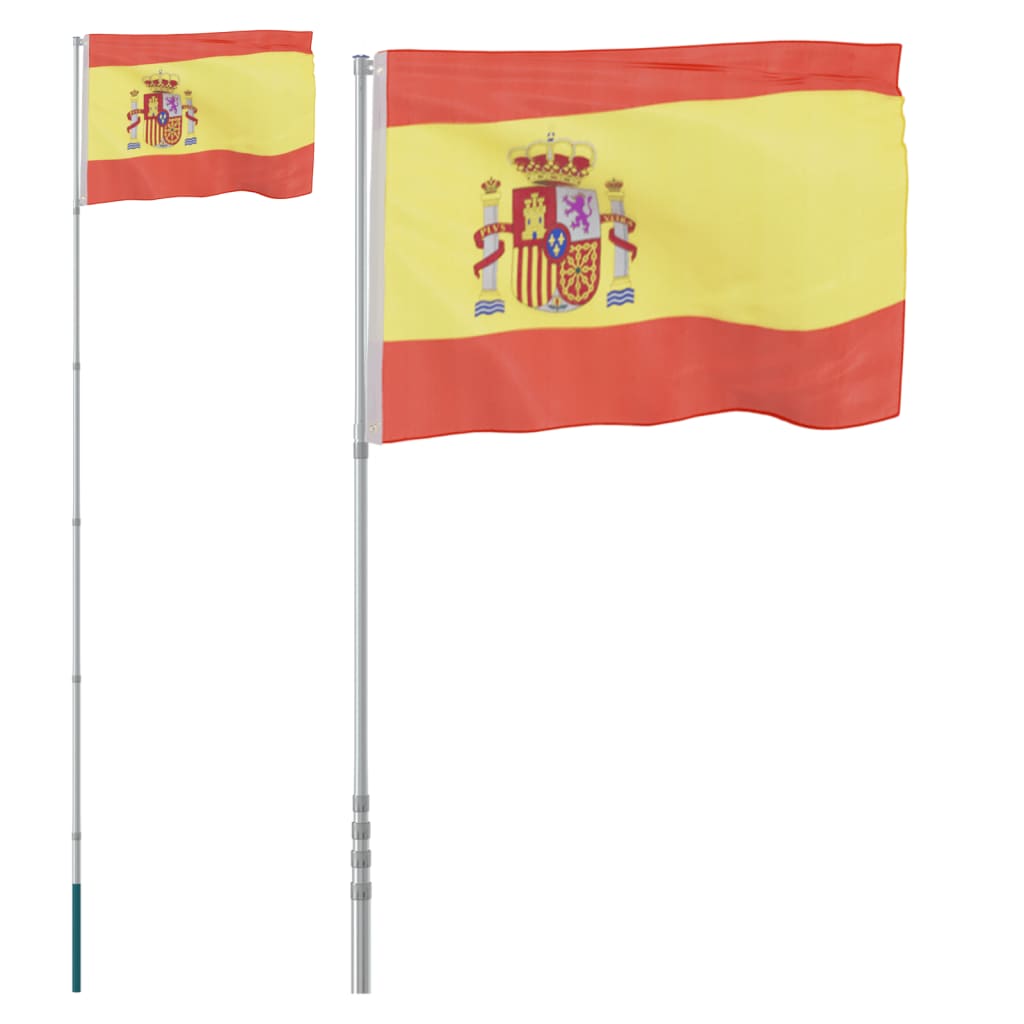 vidaXL Španska zastava in drog 5,55 m aluminij