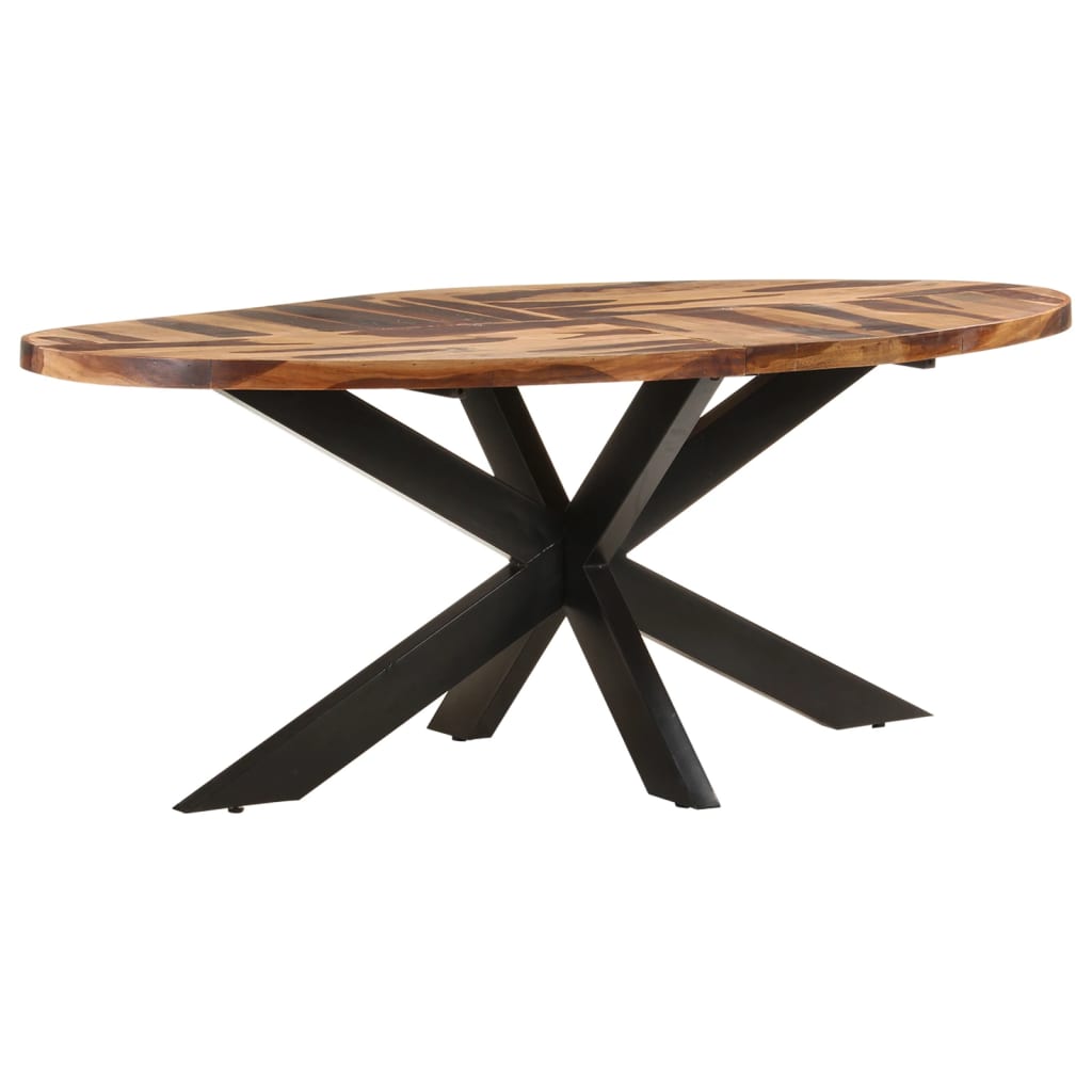 vidaXL Jedilna miza ovalna 200x100x75 cm akacijev les s palisandrom