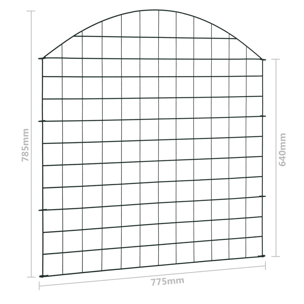vidaXL Komplet obokane vrtne ograje 77,5x78,5 cm zelen