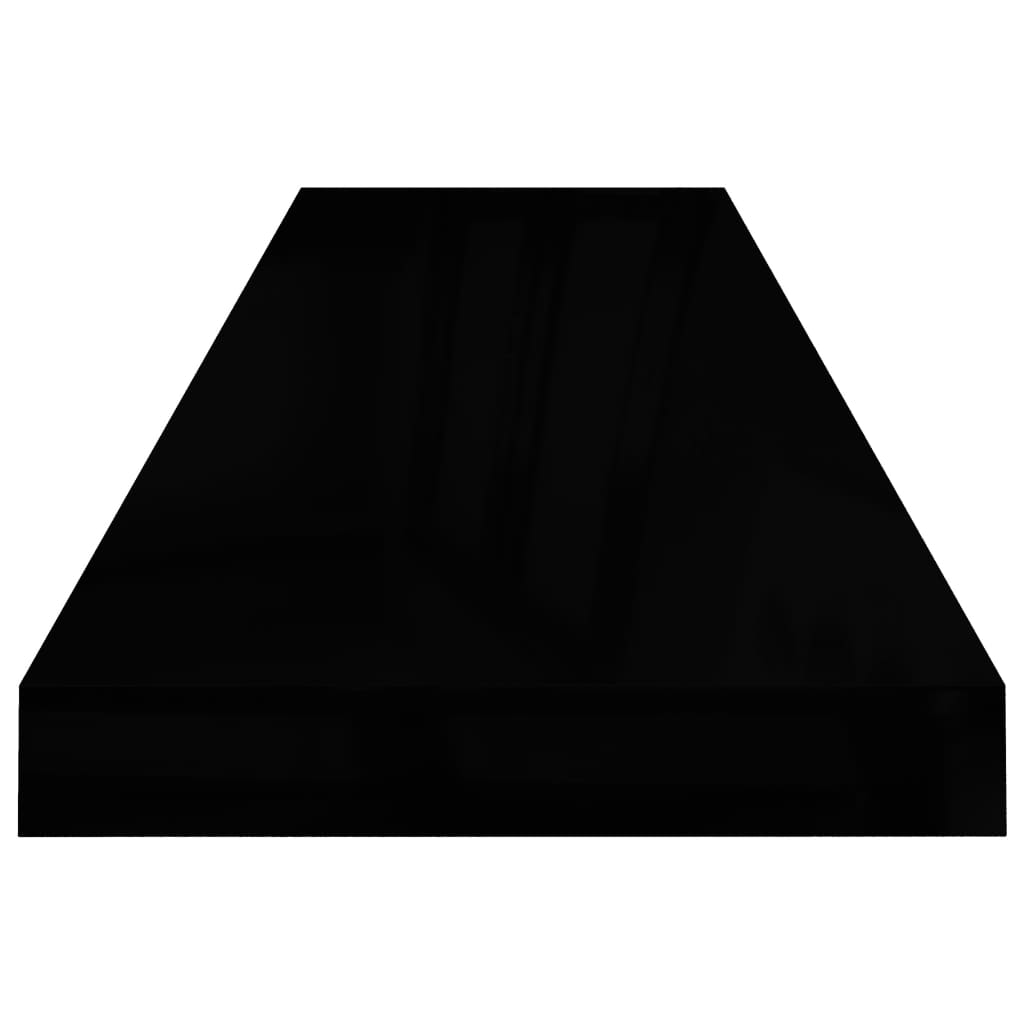 vidaXL Stenske police 4 kosi visok sijaj črne 90x23,5x3,8 cm MDF