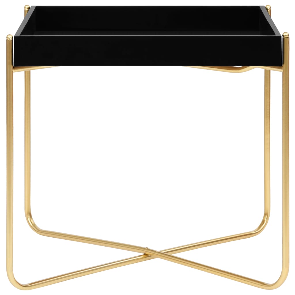 vidaXL Stranska mizica črna in zlata 38x38x38,5 cm mediapan