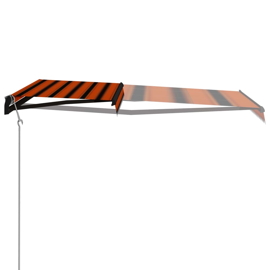 vidaXL Avtomatsko zložljiva tenda 450x300 cm oranžna in rjava