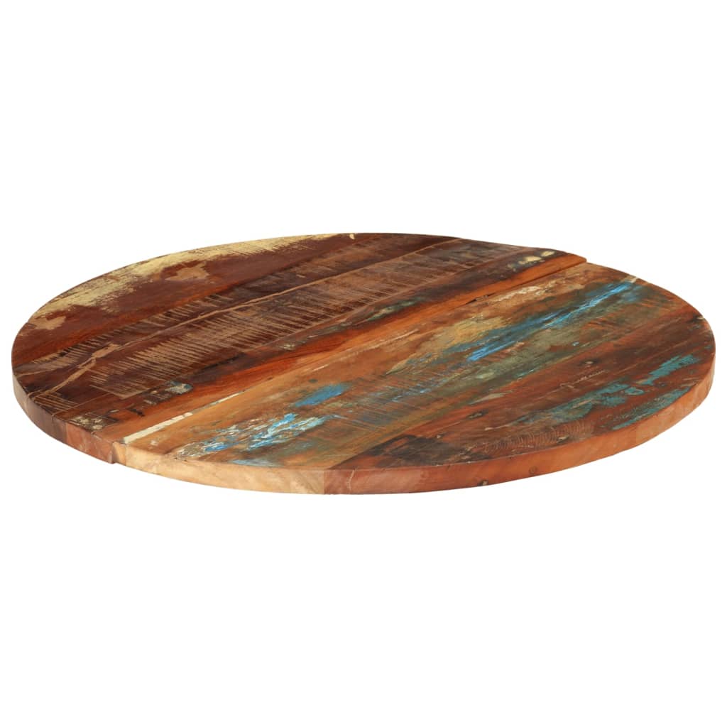 vidaXL Okrogla mizna plošča 70 cm 25-27 mm trden predelan les