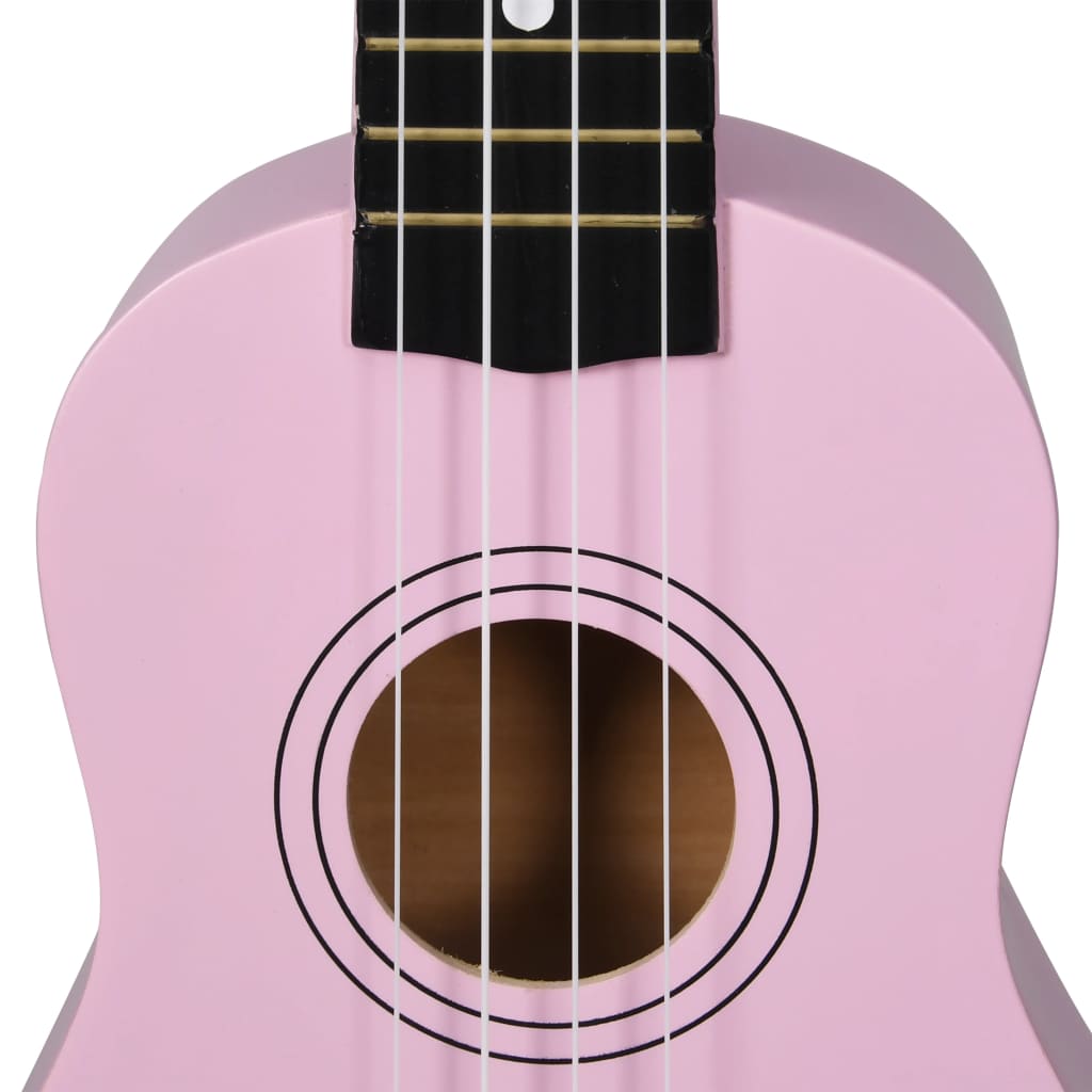 vidaXL Otroški ukulele soprano s torbo roza 21"