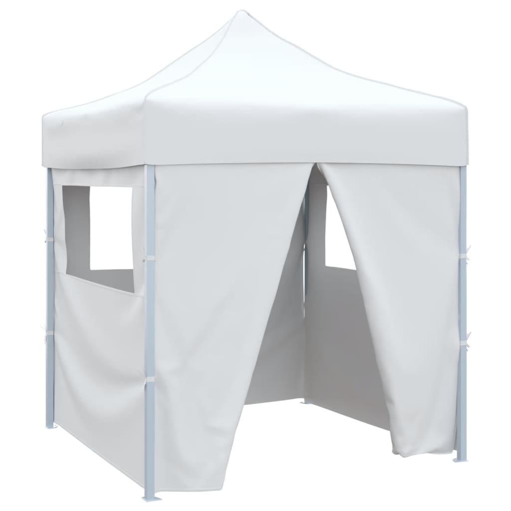 vidaXL Profesionalen zložljiv vrtni šotor s 4 stranicami 2x2 m bel