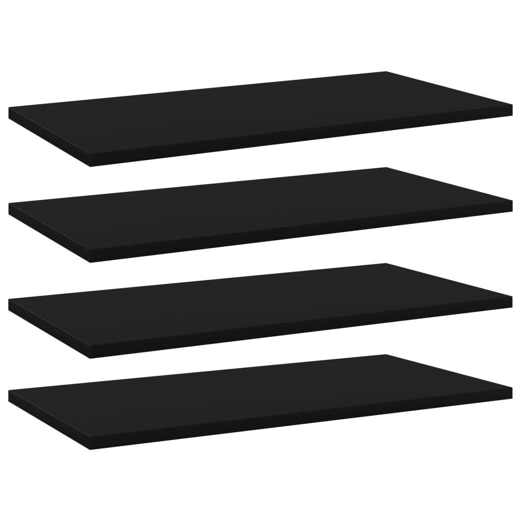 vidaXL Dodatne police za omaro 4 kosi črne 60x30x1,5 cm iverna plošča