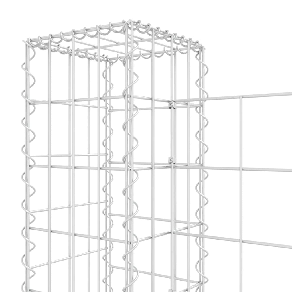 vidaXL Gabion košara U-oblike z 8 stebri železo 860x20x100 cm