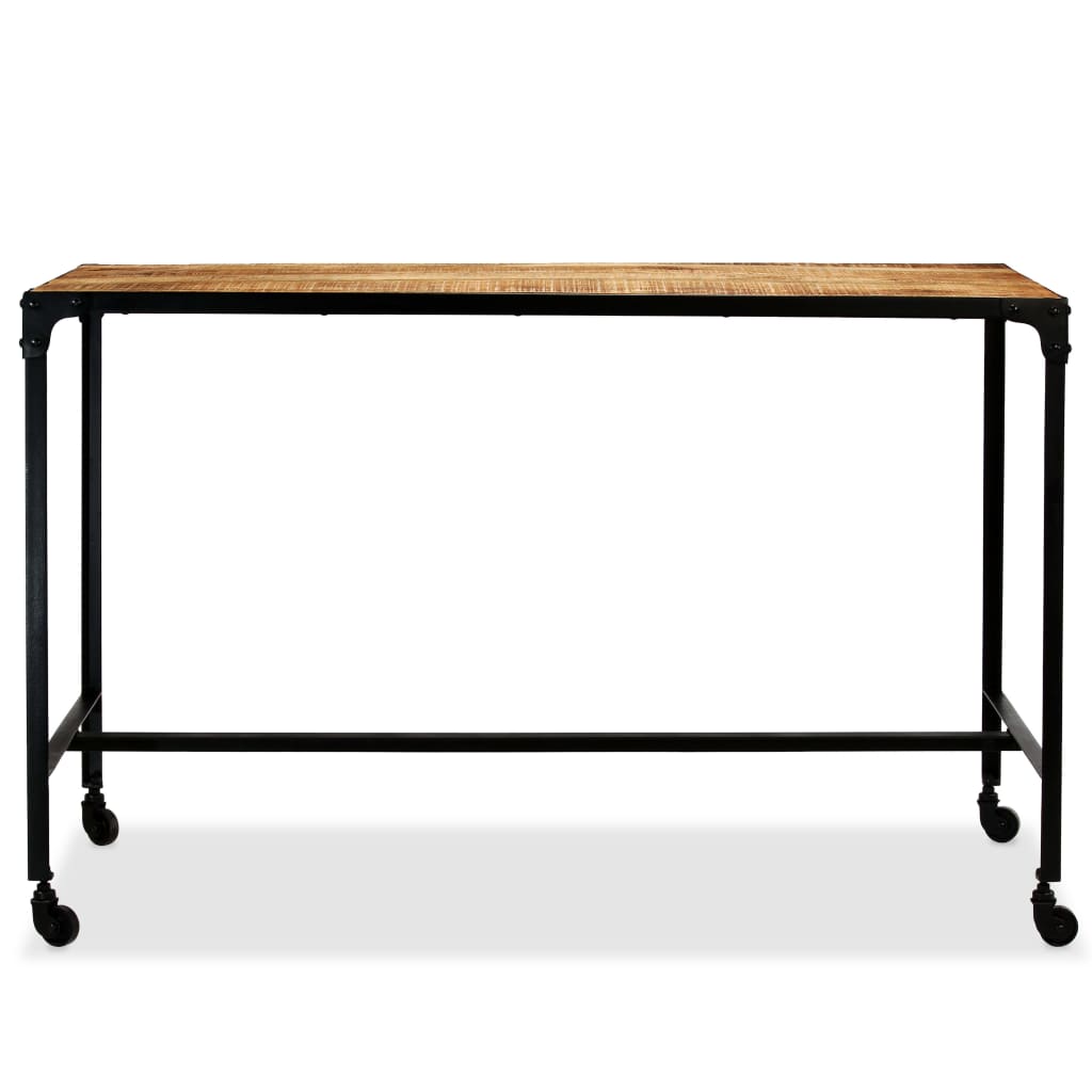 vidaXL Jedilna miza iz trdnega mangovega lesa in jekla 120x60x76 cm