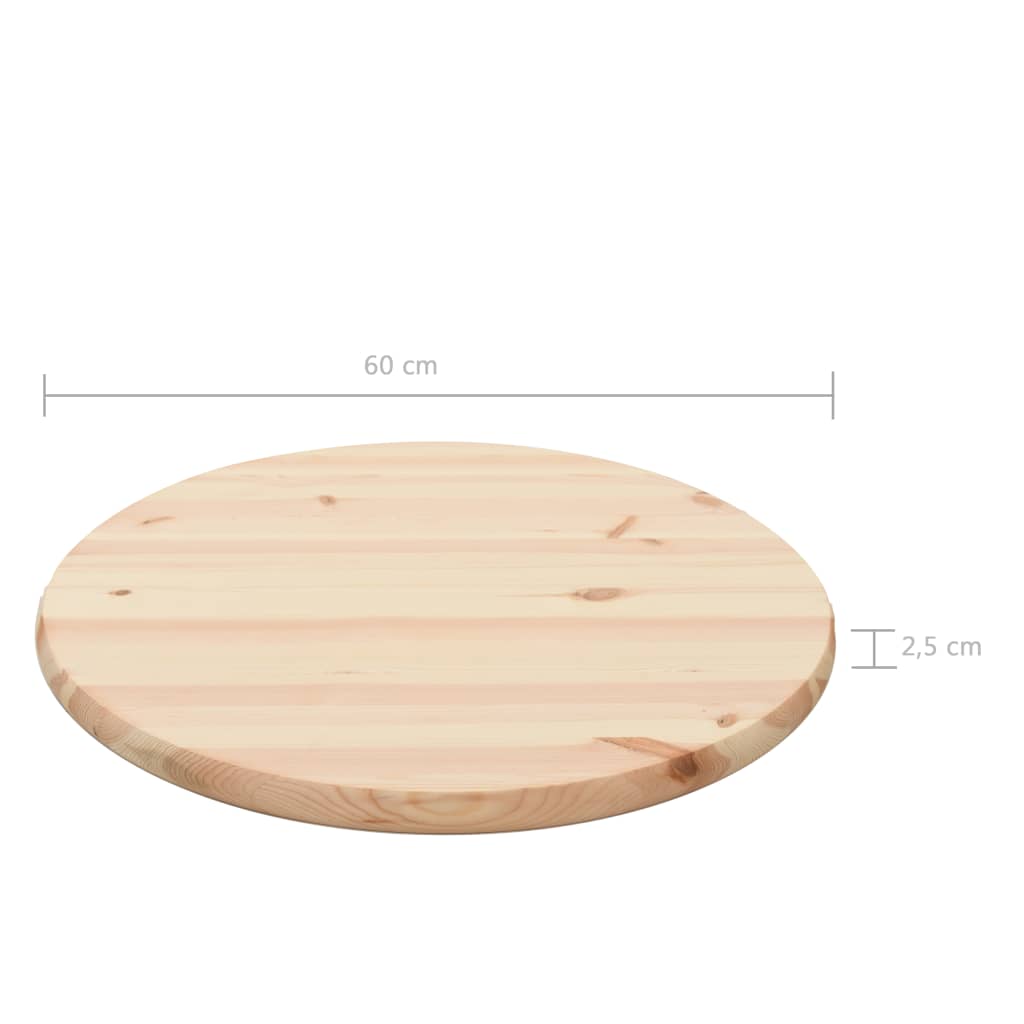 vidaXL Mizne plošče naravna borovina 6 kosov okrogle 25 mm 60 cm