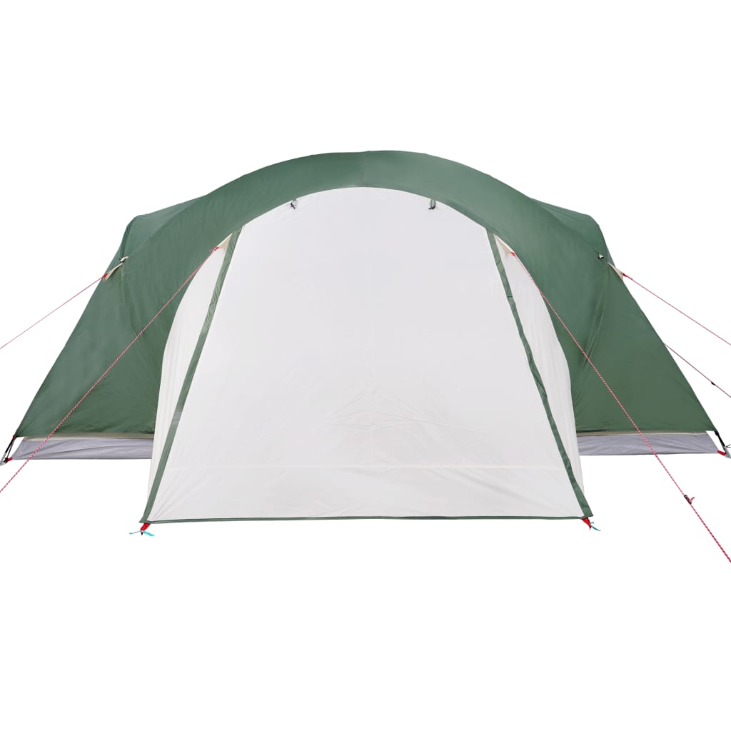 vidaXL Družinski šotor za 8 oseb zelen vodoodporen