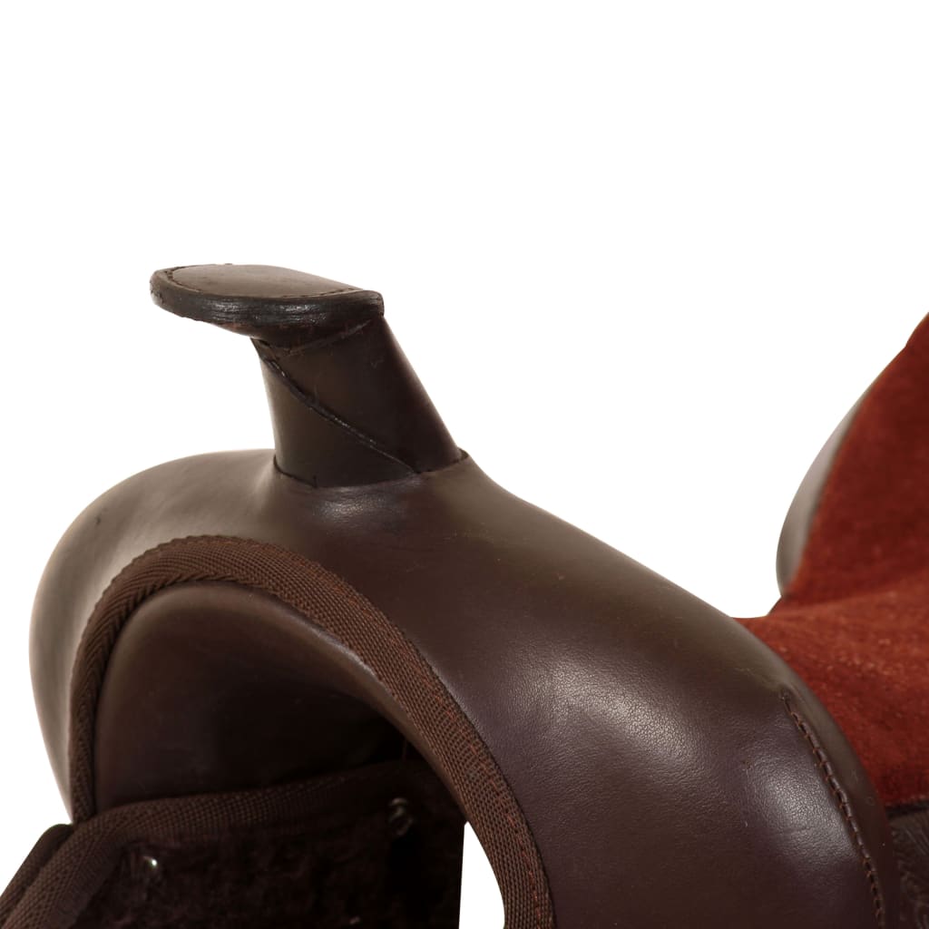 vidaXL Western sedlo, uzda in oprsnica pravo usnje 13" rjave barve