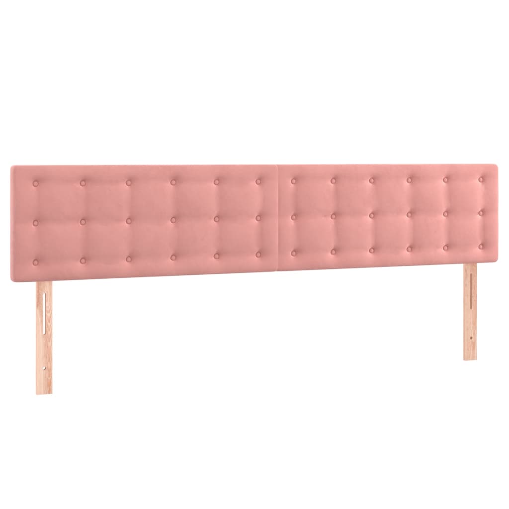 vidaXL LED posteljno vzglavje roza 160x5x78/88 cm žamet