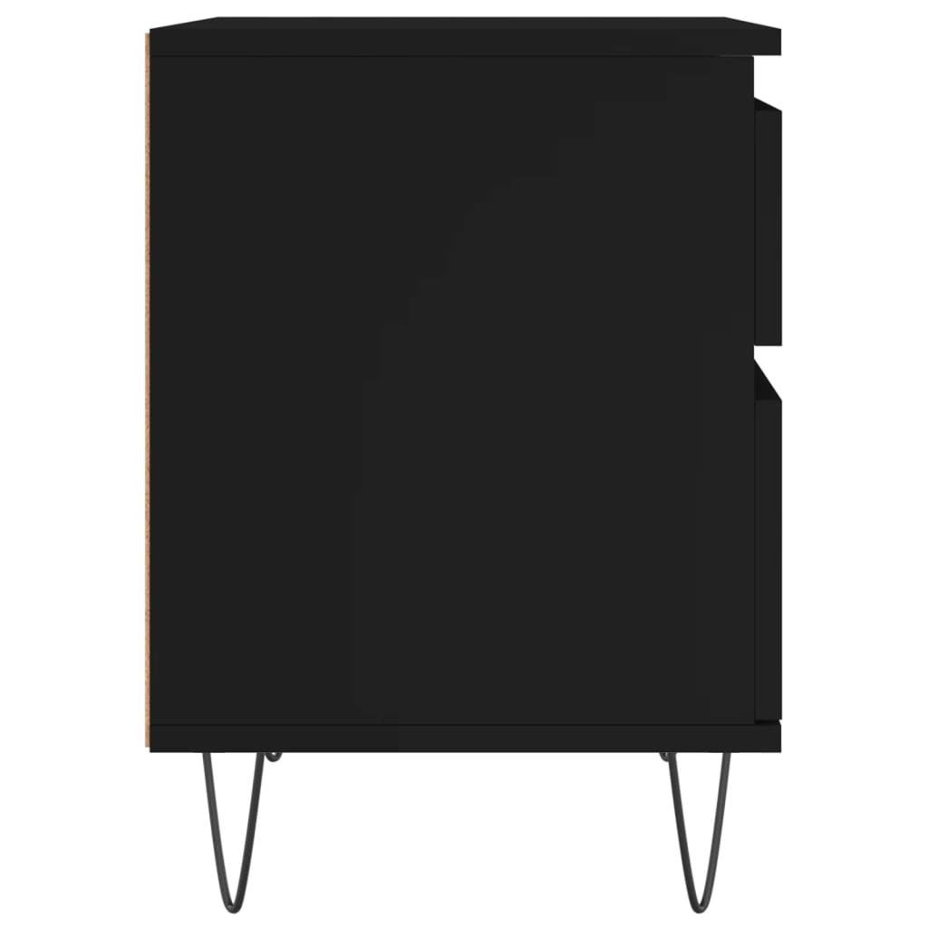 vidaXL Nočna omarica 2 kosa črna 40x35x50 cm inženirski les