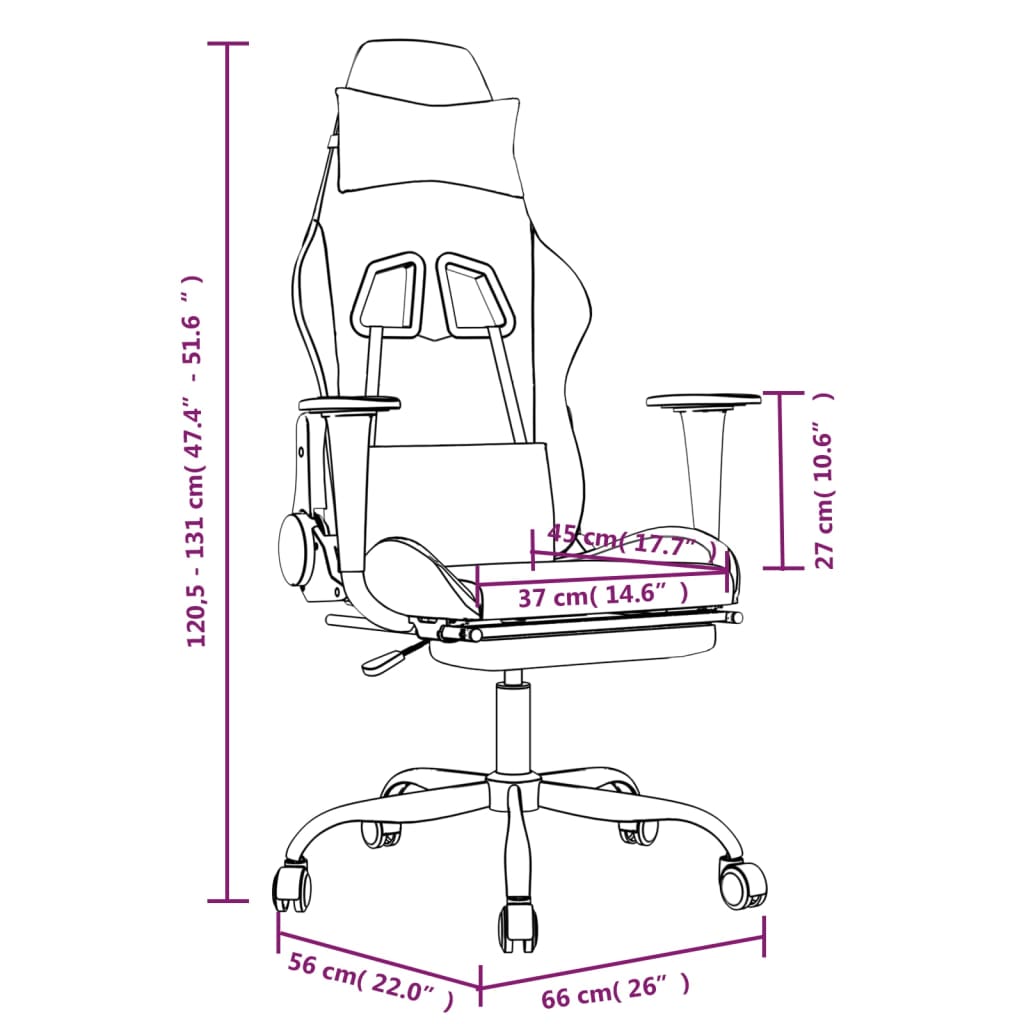 vidaXL Masažni igralni stol z oporo za noge črno umetno usnje
