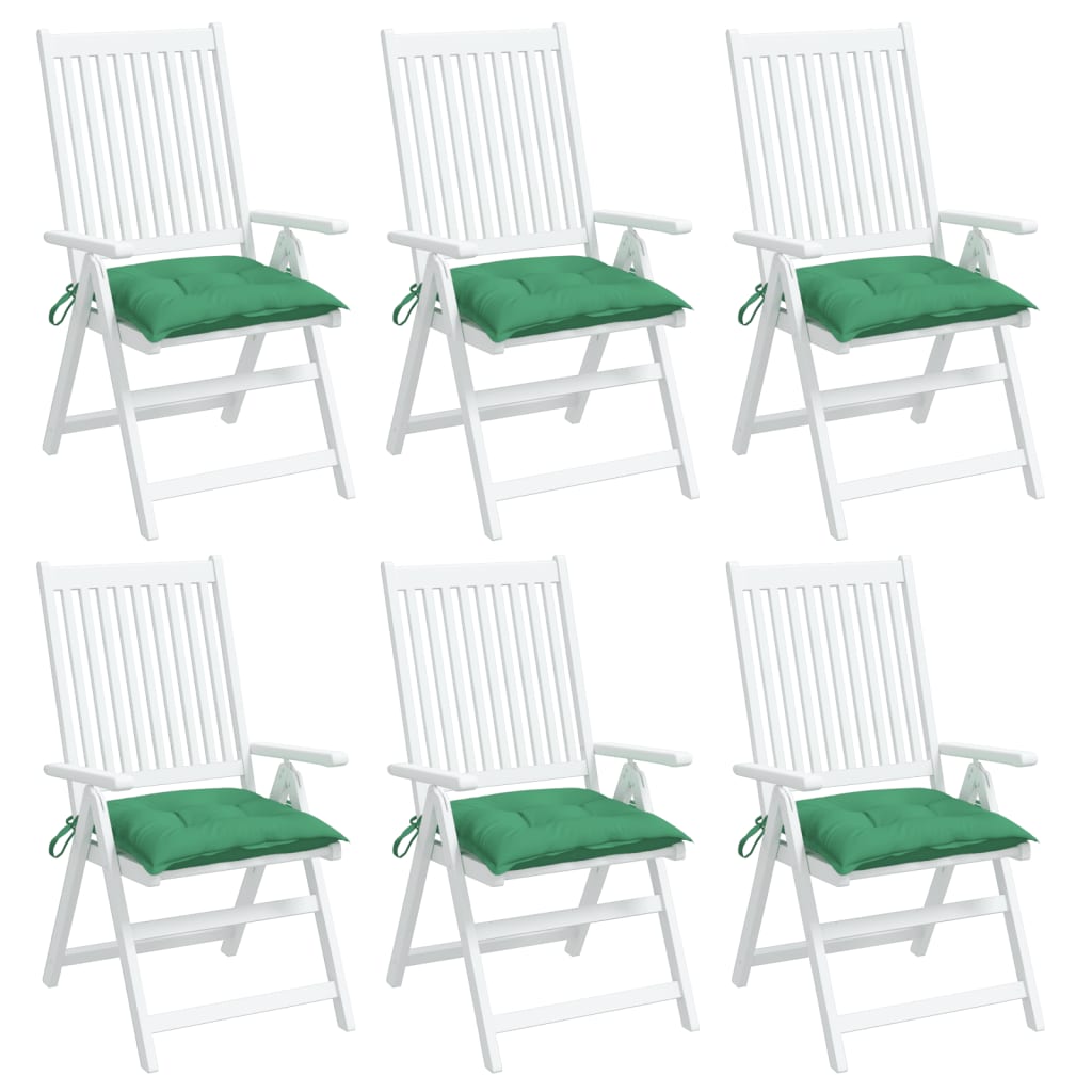 vidaXL Blazine za stole 6 kosov zelene 40x40x7 cm oxford tkanina