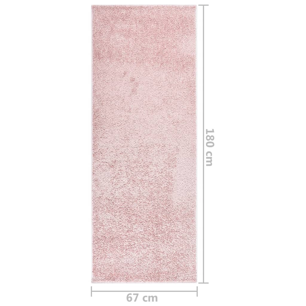 vidaXL Mehka preproga protizdrsna 67x180 cm roza
