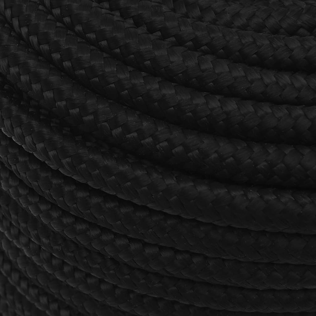 vidaXL Delovna vrv črna 12 mm 250 m polipropilen