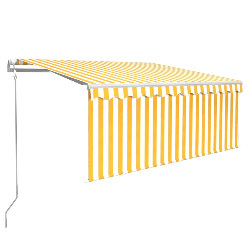 vidaXL Avtomatsko zložljiva tenda s senčilom 3x2,5 m rumena in bela