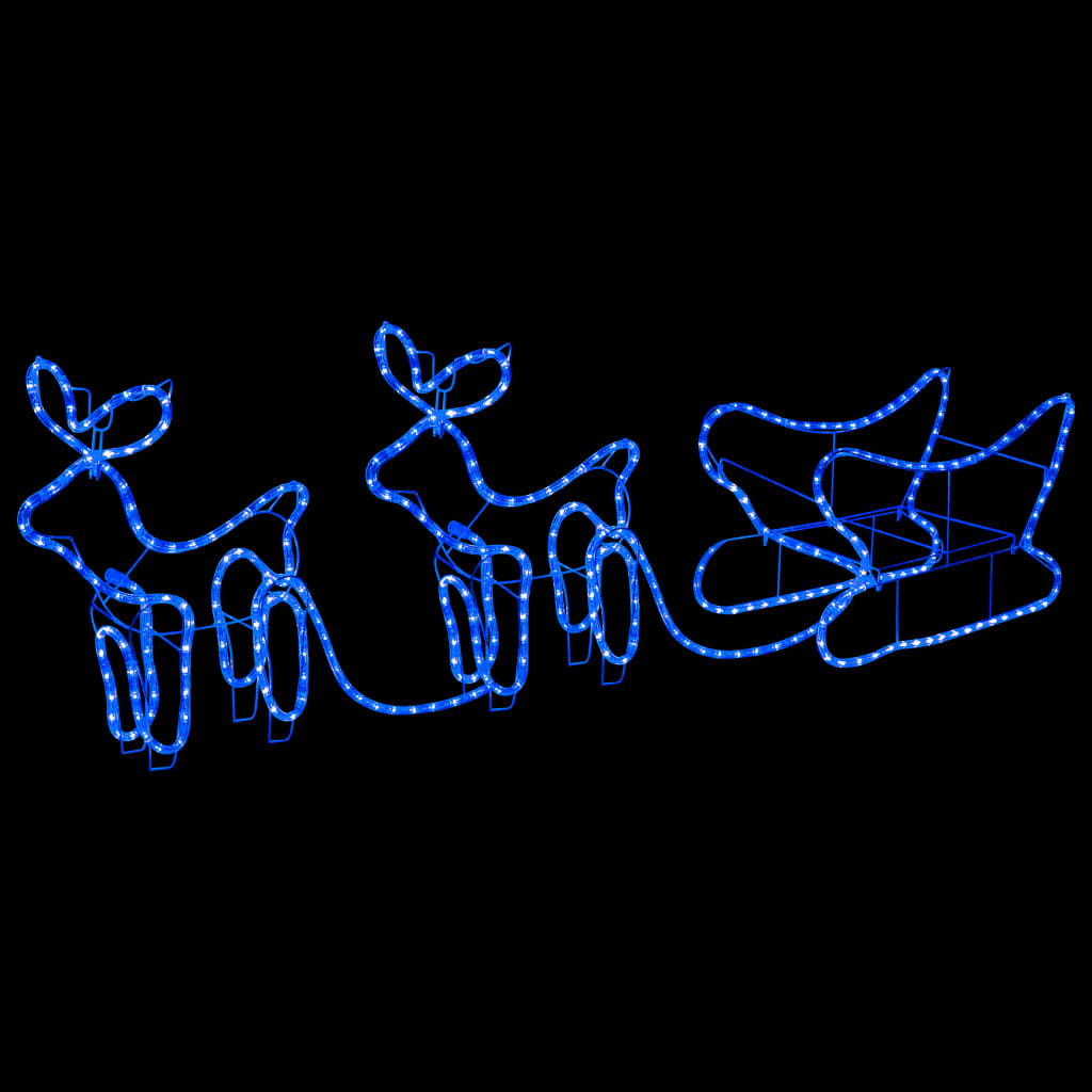 vidaXL Božični jelen in sani zunanja dekoracija 576 LED lučk
