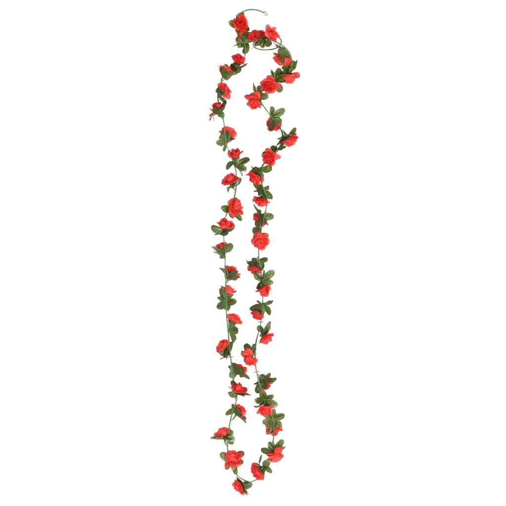 vidaXL Girlanda iz umetnega cvetja 6 kosov rdeča 240 cm