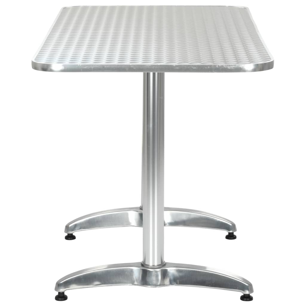 vidaXL Vrtna miza srebrna 120x60x70 cm aluminij