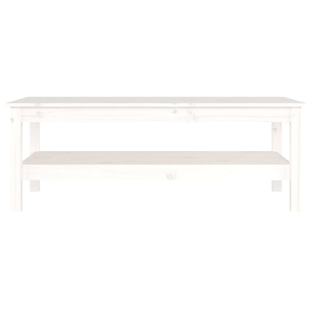 vidaXL Klubska mizica bela 110×50×40 trdna borovina