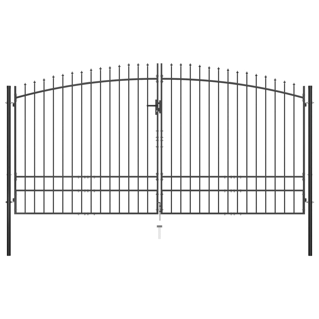vidaXL Dvojna vrata za ograjo koničasta 400x248 cm