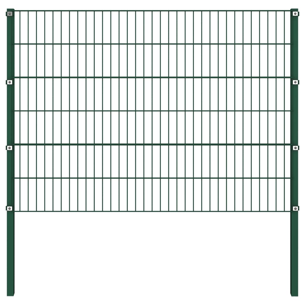 vidaXL Ograjni paneli s stebrički železo 13,6x1,2 m zeleni