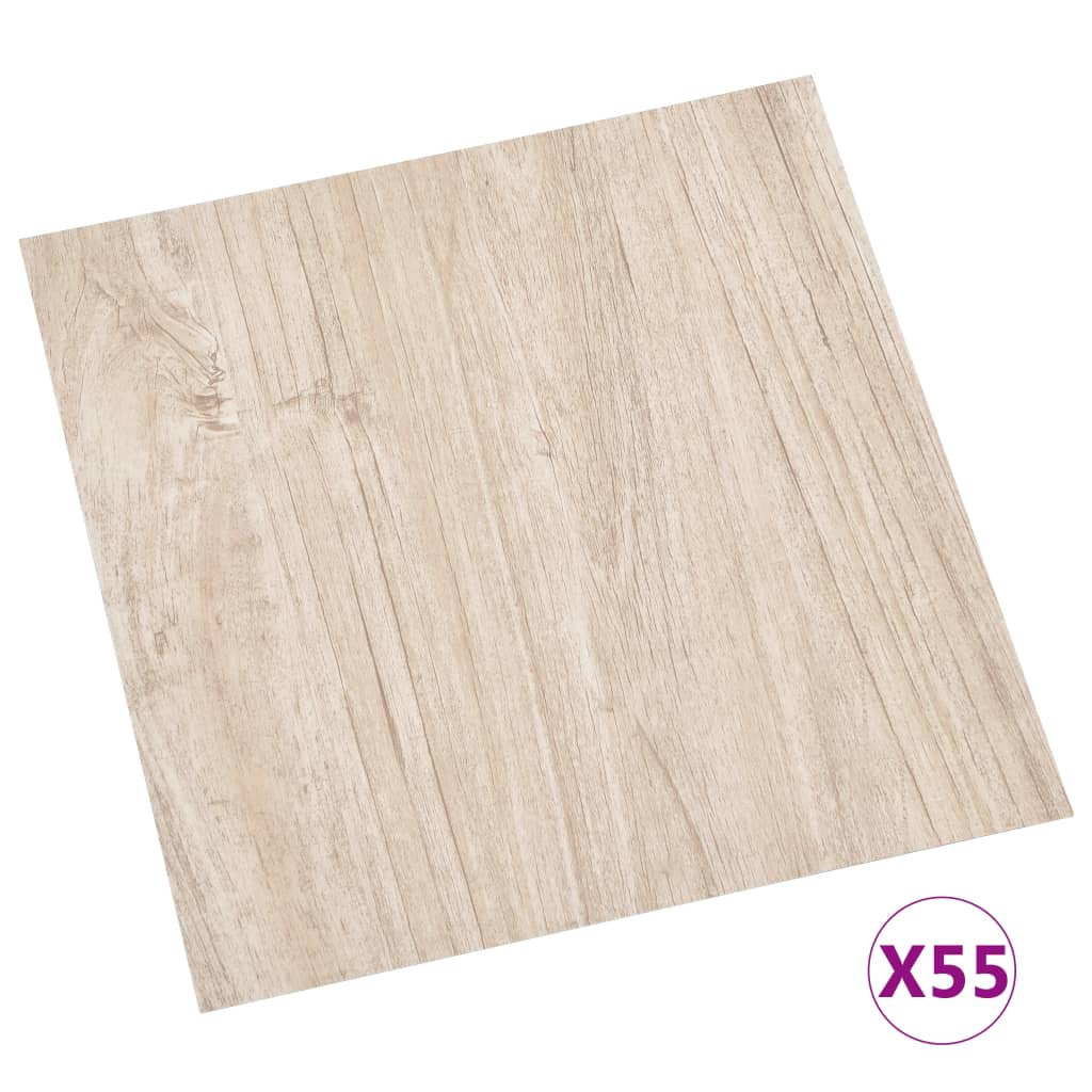 vidaXL Samolepilne talne plošče 55 kosov PVC 5,11 m² svetlo rjave