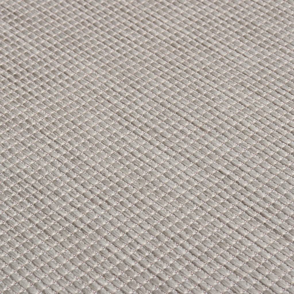 vidaXL Zunanja preproga ploščato tkanje 200x280 cm taupe