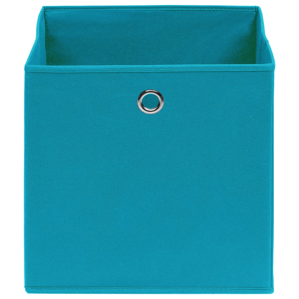 vidaXL Škatle za shranjevanje 10 kosov baby modre 32x32x32 cm blago