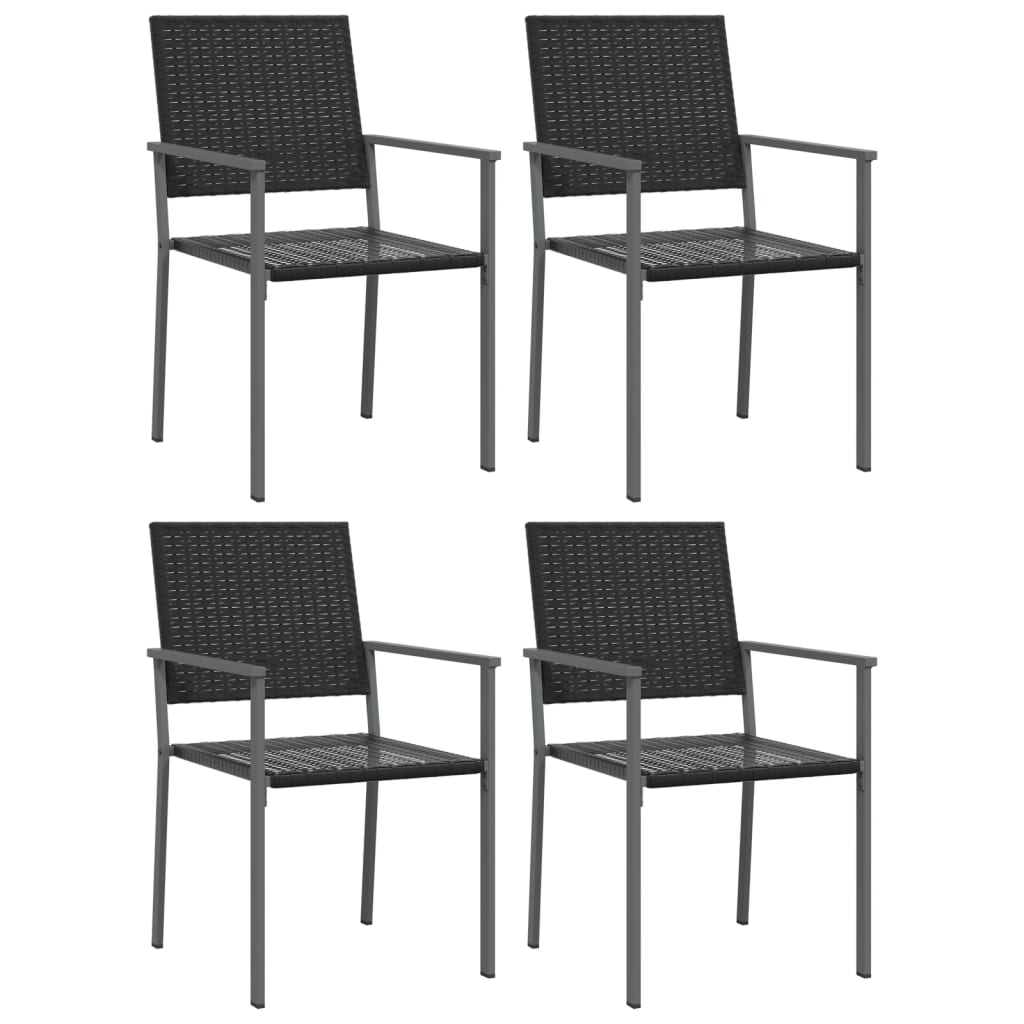 vidaXL Vrtni stoli 4 kosi črni 54x62,5x89 cm poli ratan
