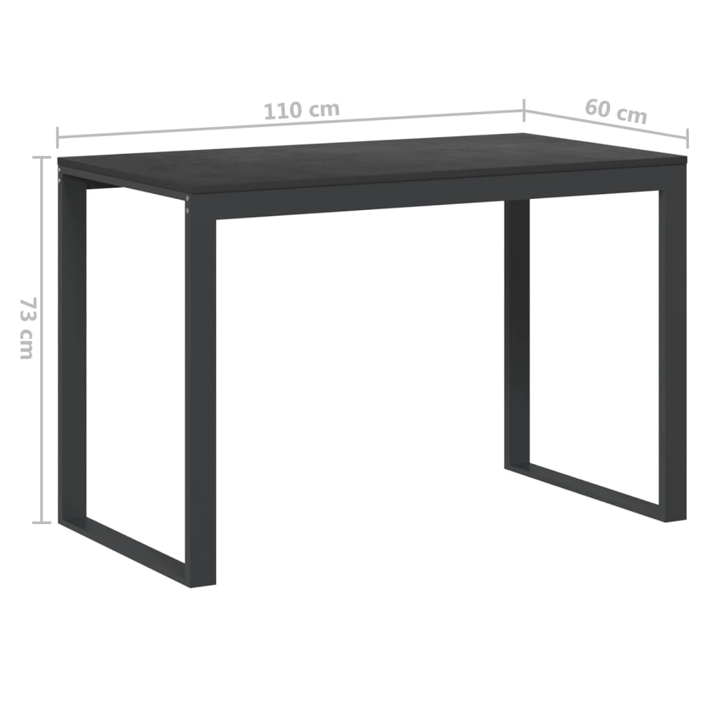 vidaXL Računalniška miza črna 110x60x73 cm iverna plošča