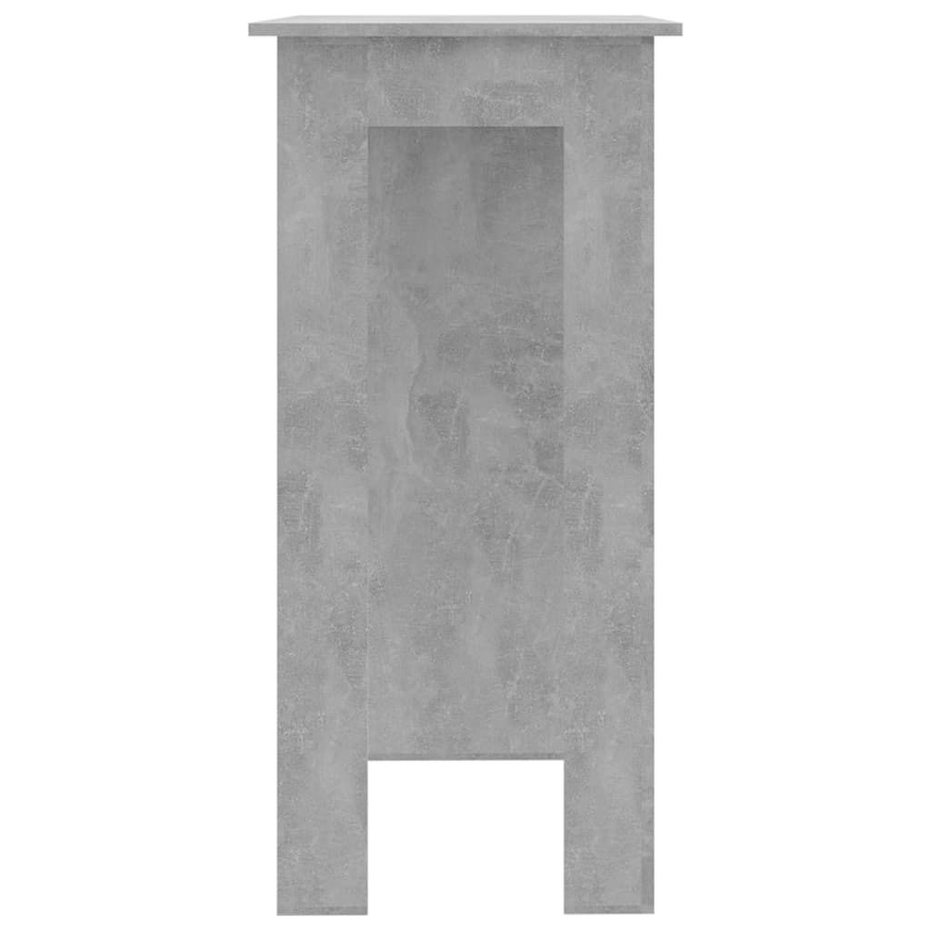 vidaXL Barska miza s polico betonsko siva 102x50x103,5 cm iverna pl.