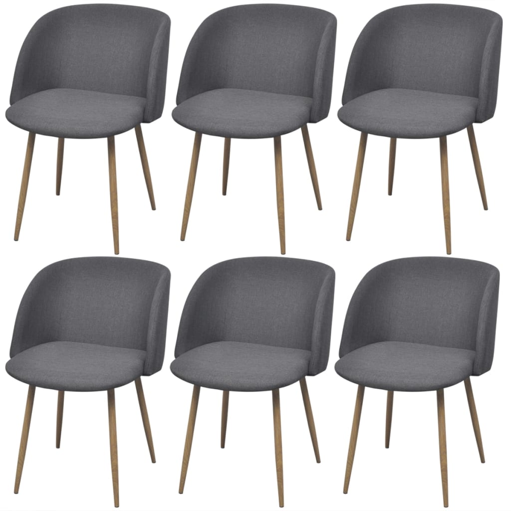 vidaXL Jedilni stoli 6 kosov temno sive barve