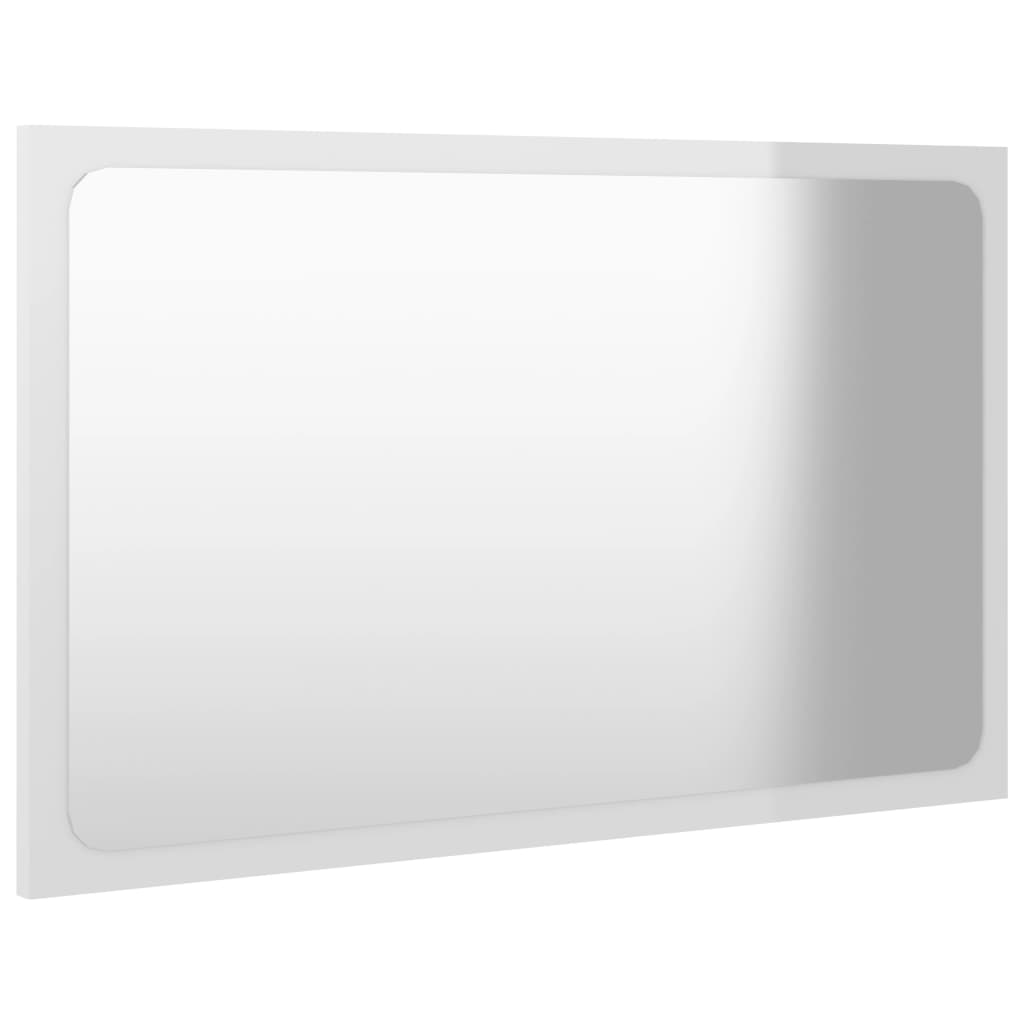 vidaXL Kopalniško ogledalo visok sijaj belo 60x1,5x37 cm iverna pl.