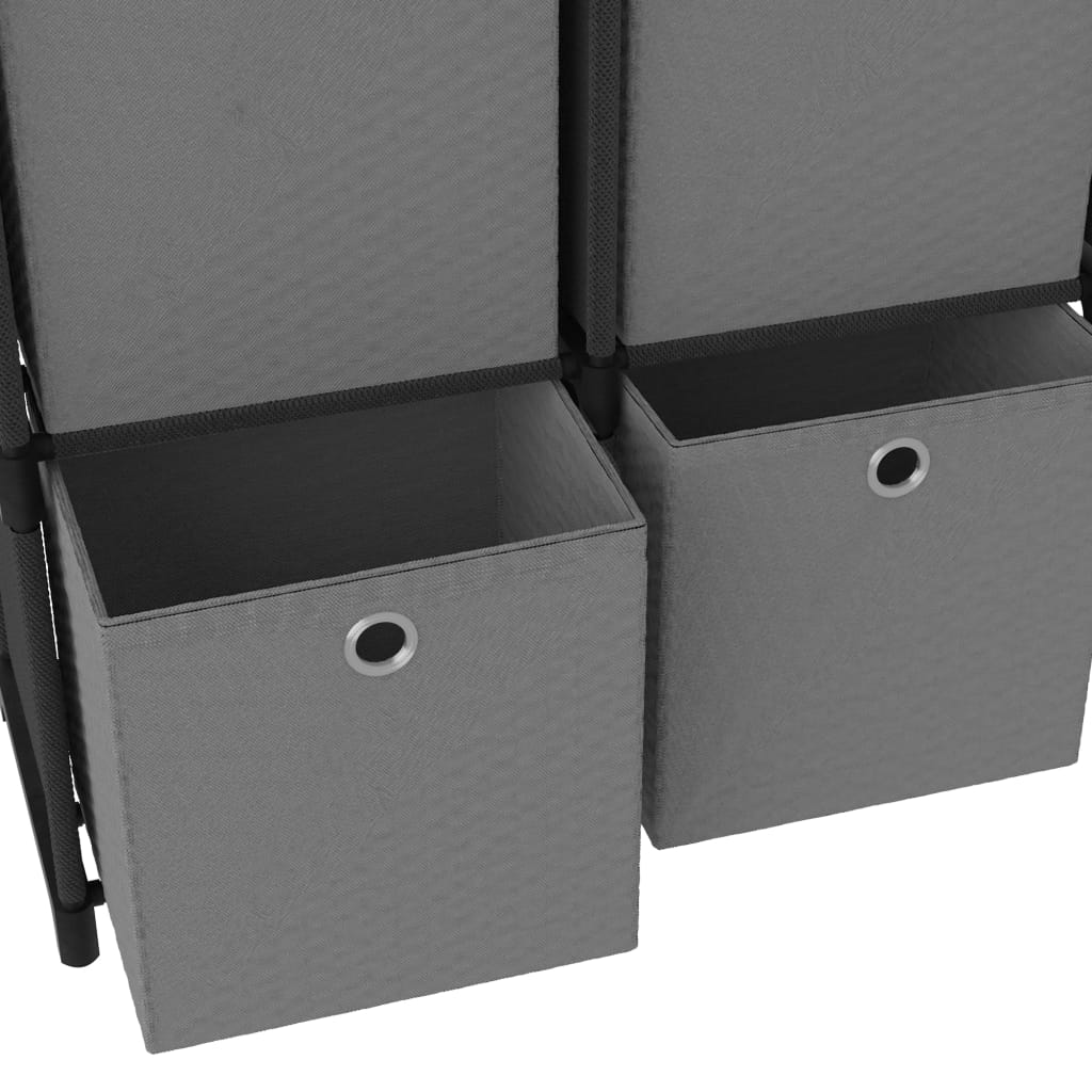 vidaXL Regal s 5 škatlami črn 103x30x72,5 cm blago