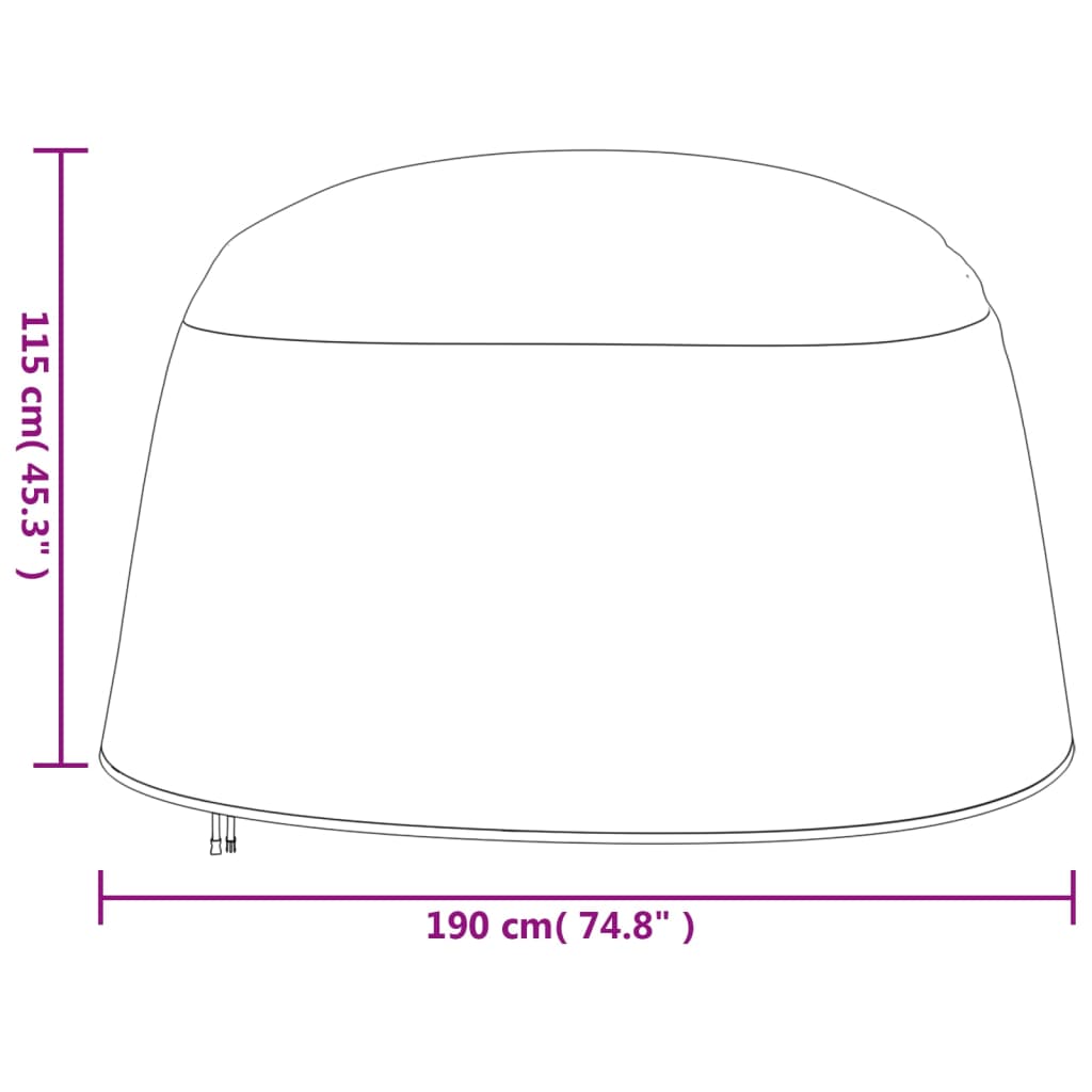 vidaXL Pokrivalo za viseči jajčasti stol črno Ø 190x115 cm 420D oxford
