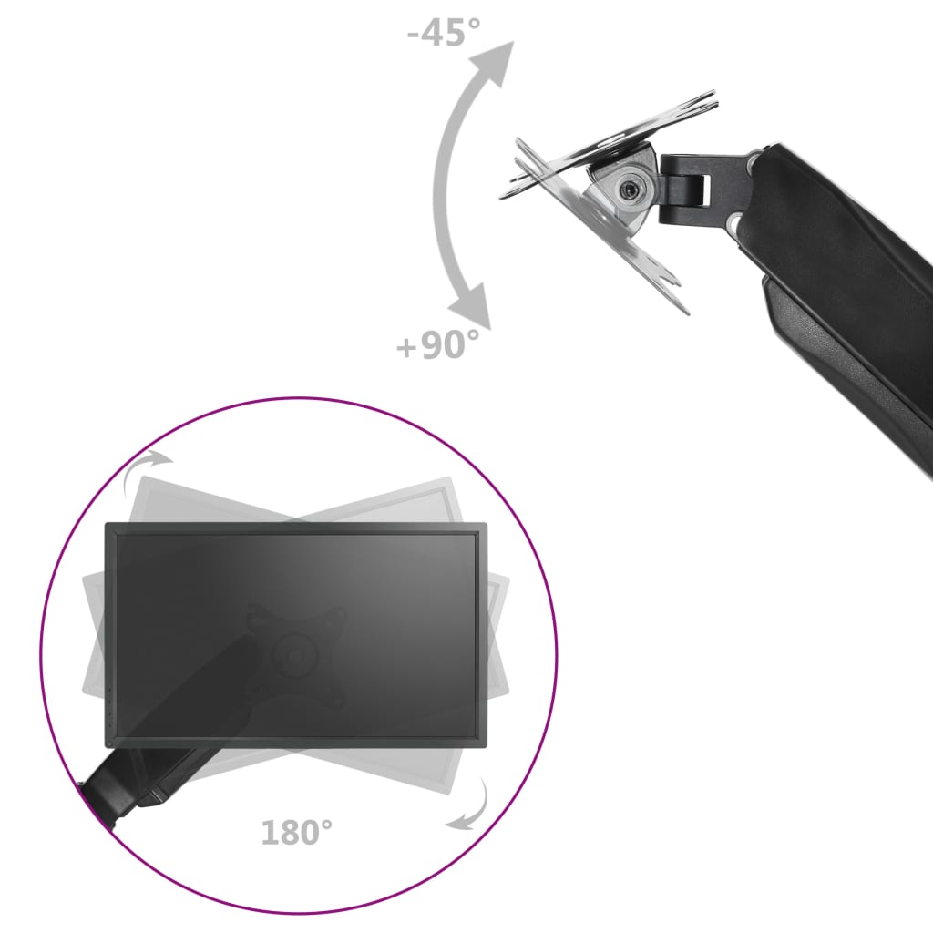 vidaXL Namizni nosilec za TV monitor s plinsko vzmetjo in enojno roko