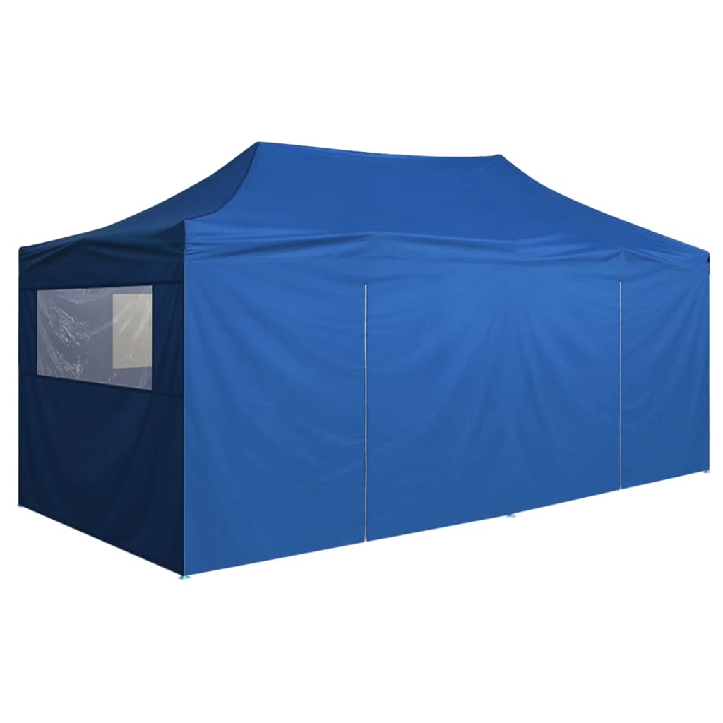 vidaXL Profesionalen zložljiv vrtni šotor s 4 stranicami 3x6 m moder