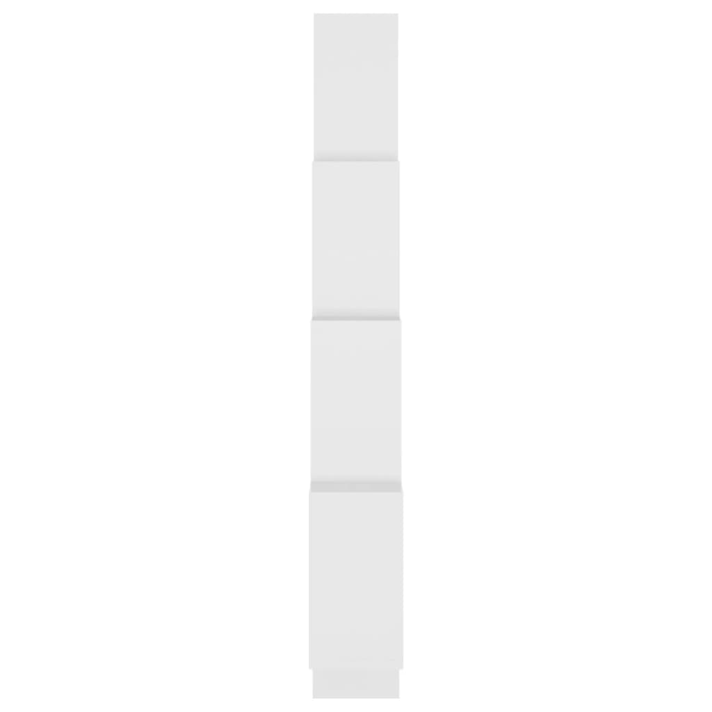 vidaXL Stenska polica kockasta bela 90x15x119 cm iverna plošča