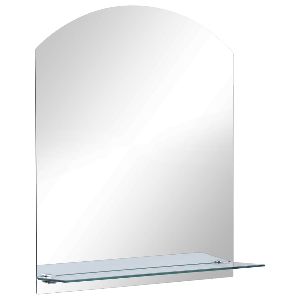 vidaXL Stensko ogledalo s polico 30x50 cm kaljeno steklo