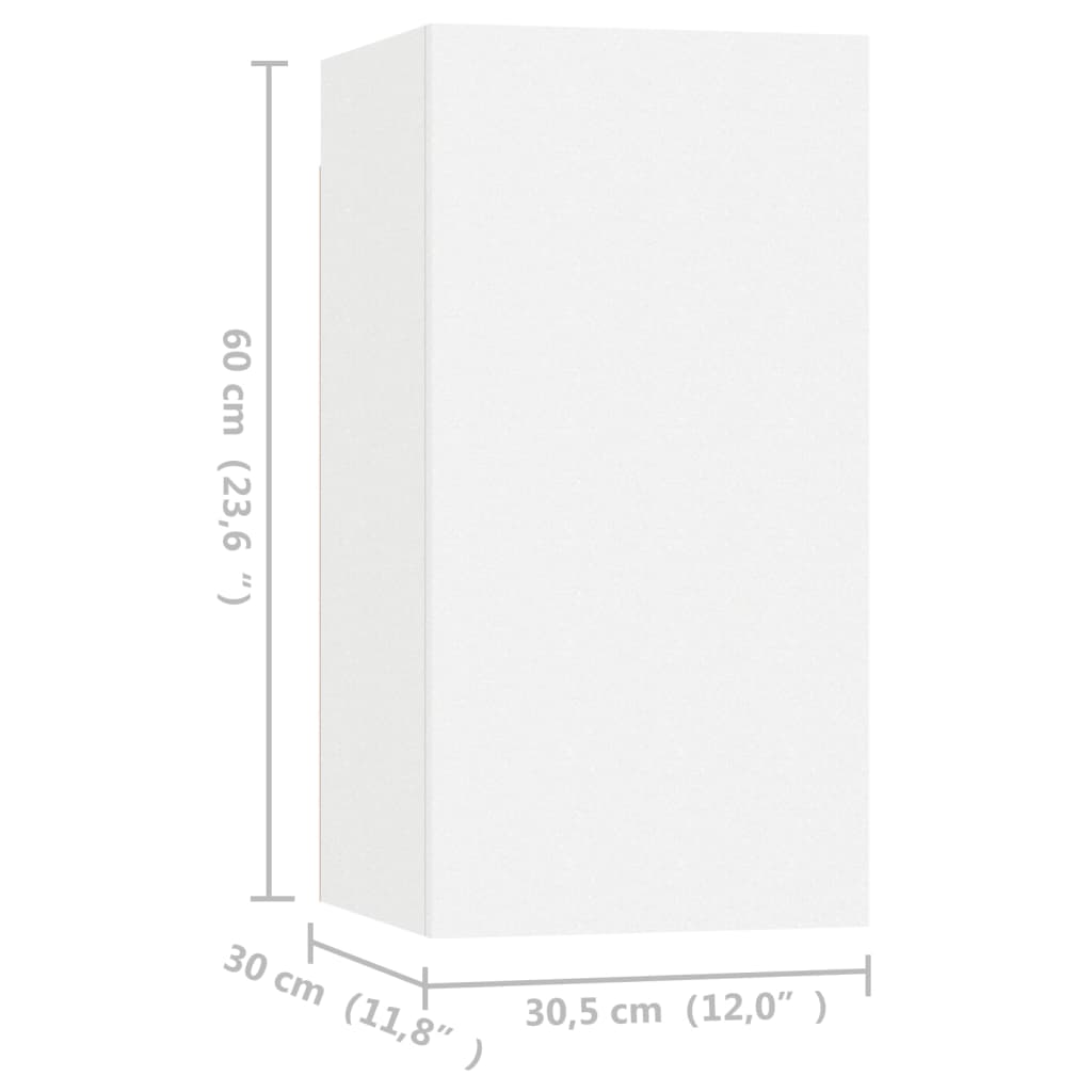 vidaXL TV omarica 2 kosa bela 30,5x30x60 cm iverna plošča