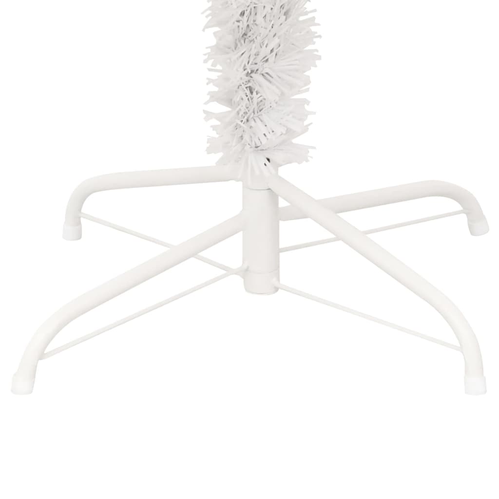 vidaXL Umetna osvetljena novoletna jelka s stojalom bela 180 cm PVC