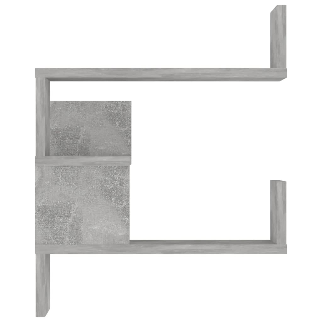 vidaXL Stenska kotna polica betonsko siva 40x40x50 cm iverna plošča