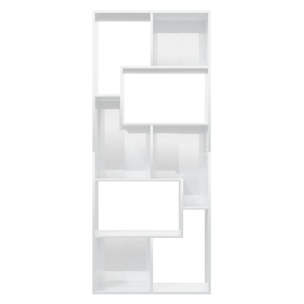 vidaXL Knjižna omara visok sijaj bela 67x24x161 cm iverna plošča